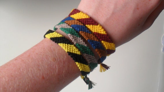 Harry Potter Hogwarts house coloured friendship bracelets