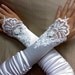 bridal white fingerless gloves