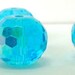4 Large 16mm Turquoise Partial AB Faceted Czech Glass Disco Ball Rondelle Beads