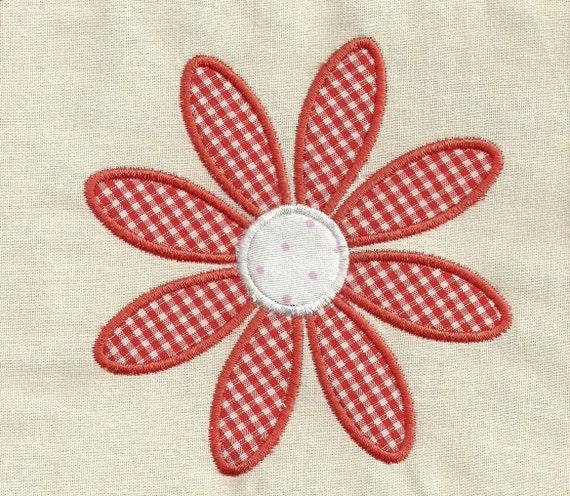 Instant Download Red Flower 024 Applique embroidery