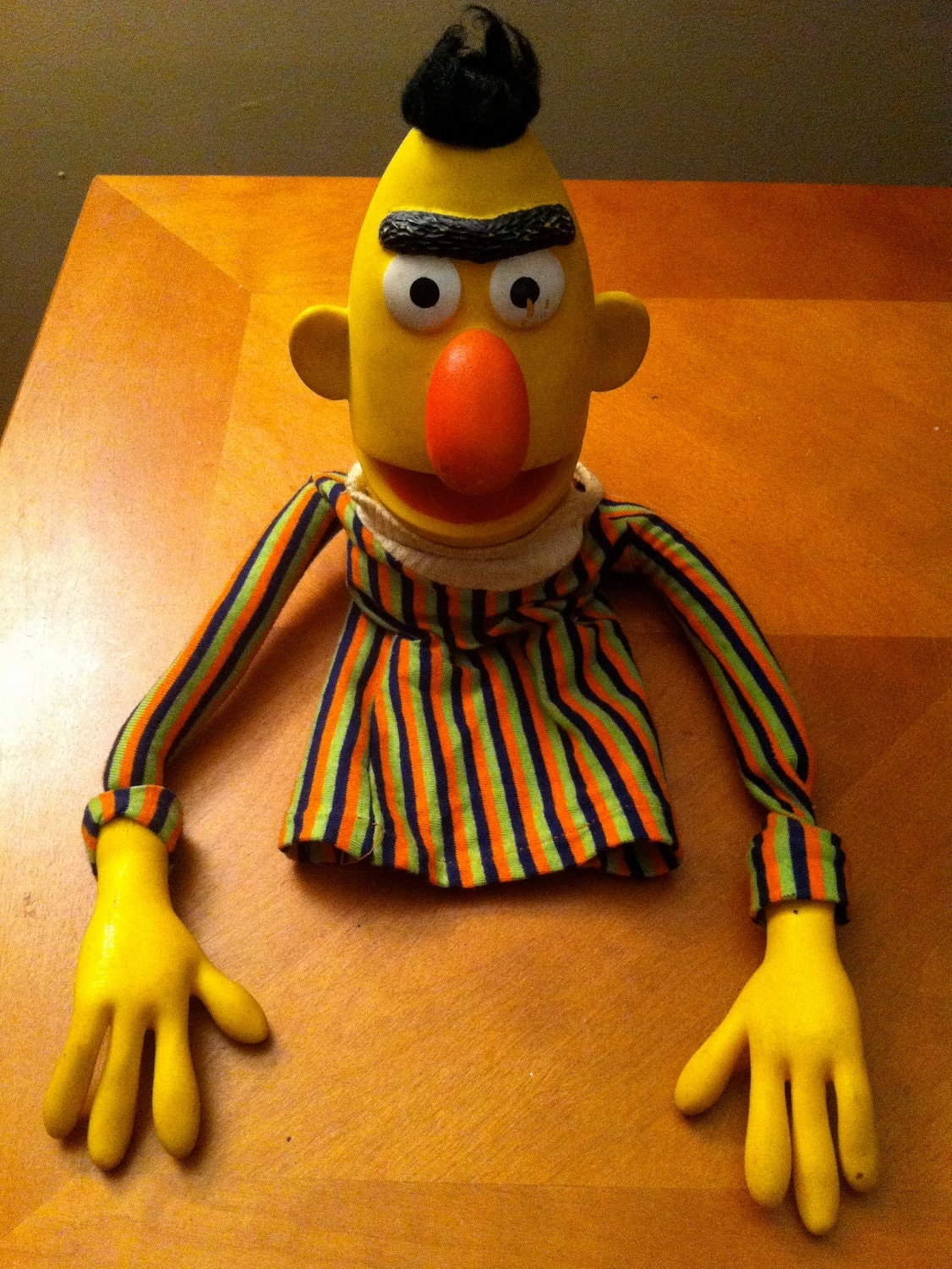 Vintage Sesame Street's Hard Plastic Bert Puppet