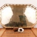 vintage brass faux bamboo large tray