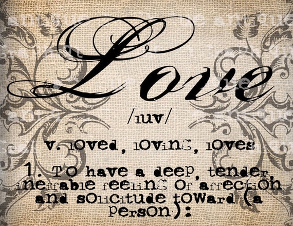 Antique Love Definition Scroll Ornate Typewriter Illustration Digital ...