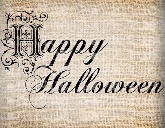 Antique Burlap Happy Halloween Party Fancy by AntiqueGraphique