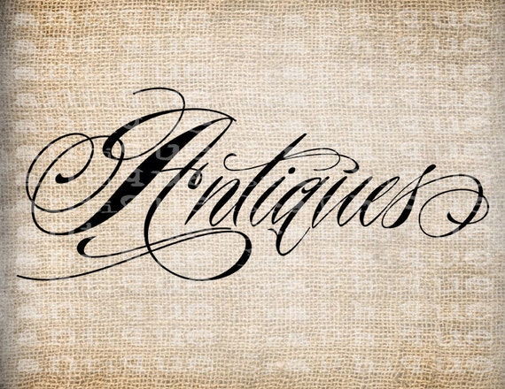 items-similar-to-antique-word-antiques-fancy-scroll-script-illustration