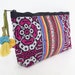 COSMETIC Pouch Plastic Lining Hill Tribe HMONG Vintage Fabric Hippie Bag Fair Trade Thailand (BG285.807%)