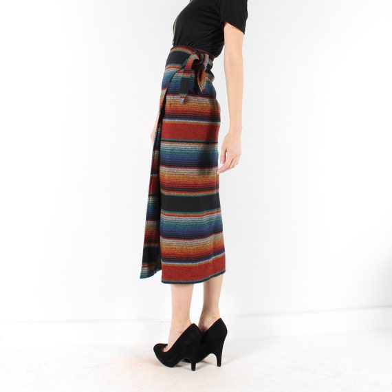 vintage midi skirt // blanket southwestern stripe by Woolrich