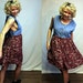 SALE Upcycled vintage cowgirl country jean and red floral dress size medium large