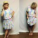 SALE upcycled vintage retro loud floral white flapper girl dress womens size medium large