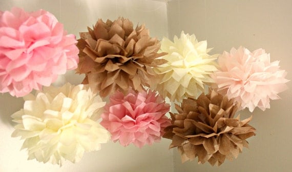 5 Tissue Pom Poms - Chic Goddess Collection - Il_570xn