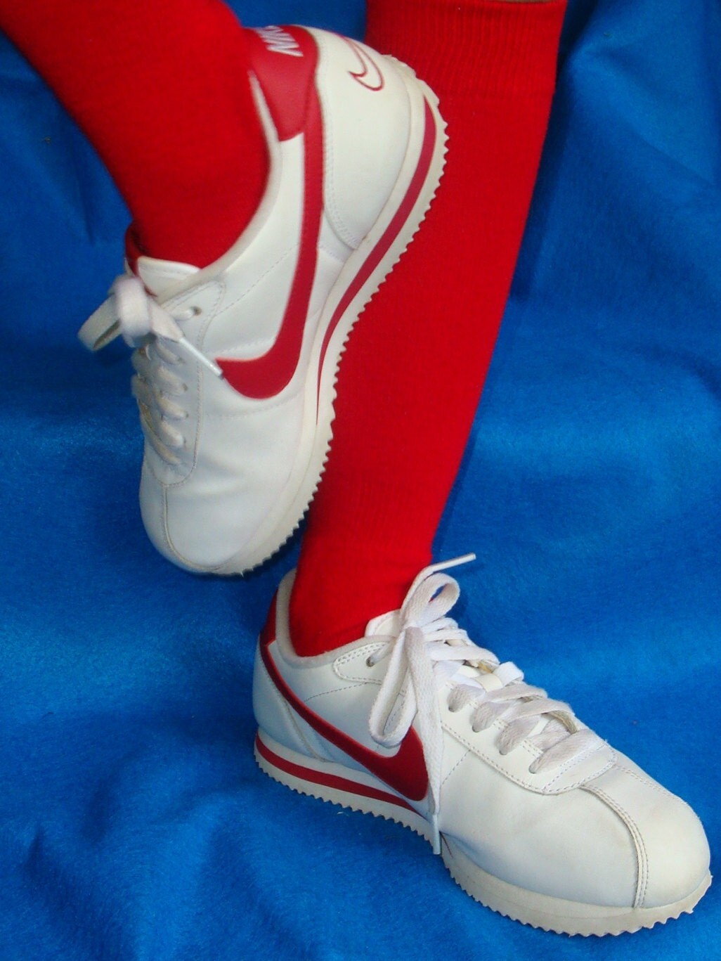 old red nike shoes
