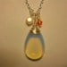 Wire Wrapped Opalite Pendant with Pearl and Swarovski Crystal - marked down - clearance!