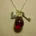 Wire Wrapped Glass Briolette Pendant and Charms