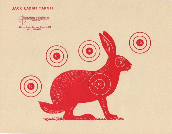 red jack rabbit target print