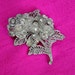 RESERVED FOR AMY Vintage Rhinestone Brooch Pin Filagree Floral Spray Flower Silver Sparkle