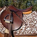 Blue and Brown Damask Close Contact Saddle Pad