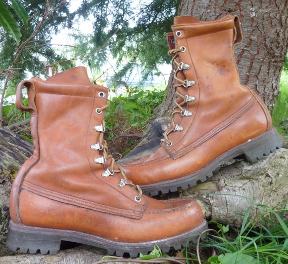 Vintage Irish Setter Hunting Red Wing Leather Sport Boots 7.5