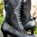 LEATHER and LACE Victorian Goth Lace Up Boots, 6.5