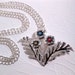Silver Flower Pendant Necklace Long