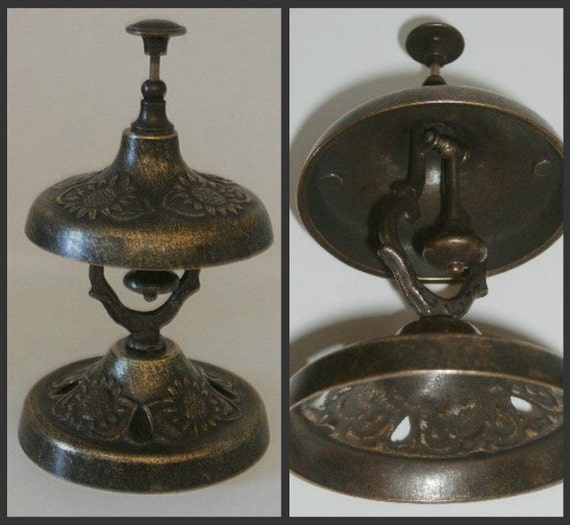 Antique Victorian Hotel Front Desk Bell Brass Vintage