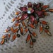Vintage Rhinestone Brooch Pin large colorful floral spray