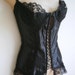 Vintage laced Corset Bra Bustier Lingerie black XL 38