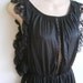 Vintage peignoir nightgown lingerie sexy slit black beauty M L XL