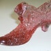 Vintage Fenton Shoe pink amethyst Victorian large glass slipper