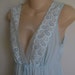 Vintage Nightgown Miss Elaine gold label Empire light blue lingerie
