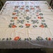 Vintage tablecloth white cotton embroidered flowers mod bights 60X48