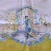 Vintage pillowcase muslin cotton asian geisha yellow & white
