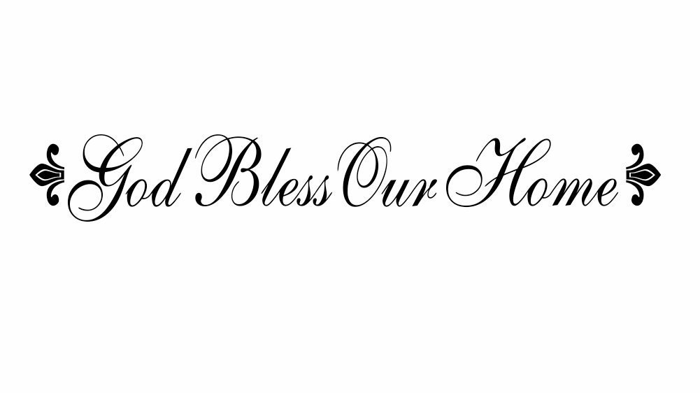 God Bless Our Home Vinyl Wall Decal Christian Wall by wallartsy
