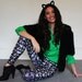 Cat Leggings - Tights - Green Eyed Cat Printed Leggings - S/M