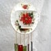 Vintage Bone China Christmas Windchime Teacup with stained glass chimes