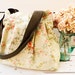 Canvas Bag with Sweet Pink Rose figures - Double Strap Shoulder bag / Pleated Shoulder Bag /Cross Body Messenger Bag