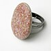 Natural Stone Ring Pebble Ring Grey and Pink Stone Ring Adjustable