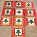 Scrappy Christmas Tree Quilt Blocks, Patchwork, with Extras