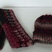 Handmade Red Multi Scarf with Matching Knit Hat