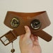 french leather waist belt / horse head medallions / lutece deadstock