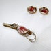 Gift for dad - 1950s vintage fly fishing cufflinks and tie clip
