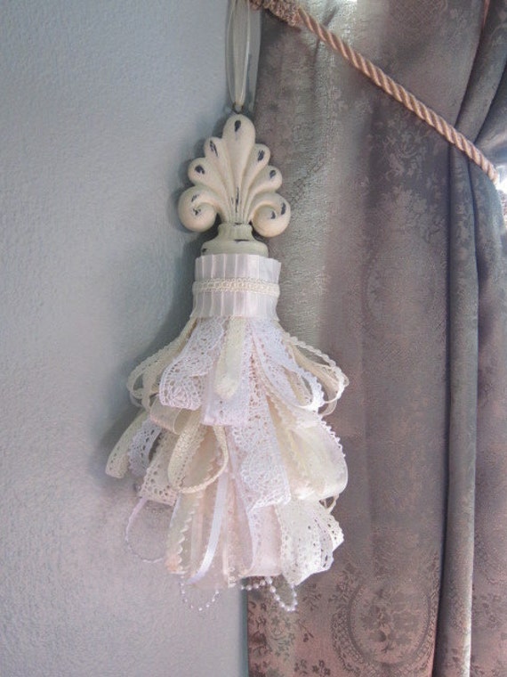 Items similar to Shabby Chic Lace Decorative Tassel (1)as seen in