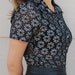 1980s Summer Fashion Retro wear women shirt Size S Blouse Spring Floral pattern Fitted Mad Men office ships from Colorado USA
