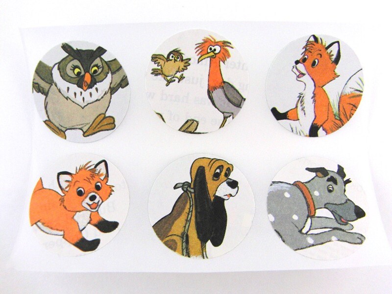 Fox and the Hound Stickers Made From Children's Book