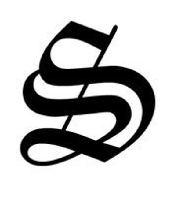 Letter S Old English Lettering Alphabet Vinyl Decal