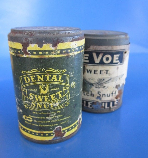 2 Vintage Snuff Tins SEALED Devoe Sweet Scotch and Dental