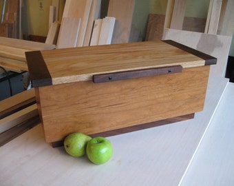 Large Wooden box of Cherry, Walnut, Oak and Ebony