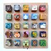BLOCKHEADS, Original Art, modern wooden CUBES vintage toy parts pop folk art 25 portraits wood metal by Elizabeth Rosen