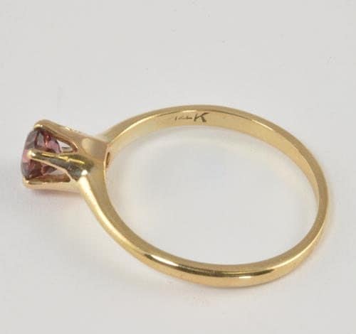 Antique Engagement Ring 14K Gold and Pink Rhodolite Garnet