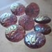Czech Glass Lentil Beads Art Nouveau Paisley Brocade Amethyst AB 13mm Coins Qty 8
