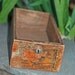 Old Rustic Antique Wooden Desk Drawer Box with Key Hole